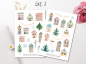 Preview: Häuser Pastell Weihnachten Sticker Set
